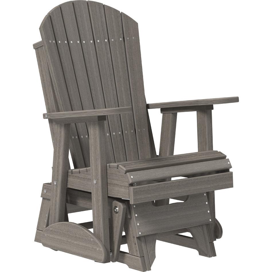 LuxCraft Deluxe 2' Poly Adirondack Glider Weather Resistant Outdoor