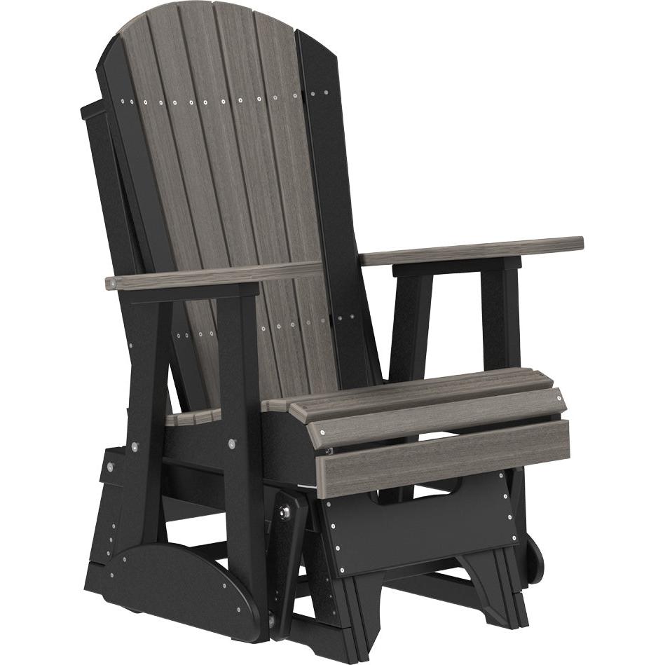 LuxCraft Deluxe 2' Poly Adirondack Glider Weather Resistant Outdoor