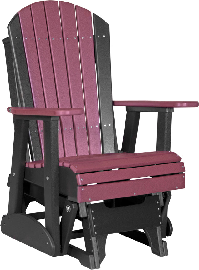 LuxCraft Deluxe 2' Poly Adirondack Glider Weather Resistant Outdoor