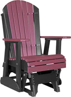 LuxCraft Deluxe 2' Poly Adirondack Glider Weather Resistant Outdoor