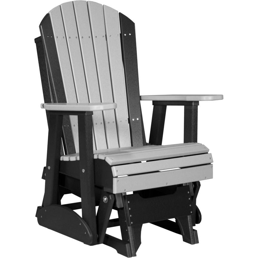 LuxCraft Deluxe 2' Poly Adirondack Glider Weather Resistant Outdoor