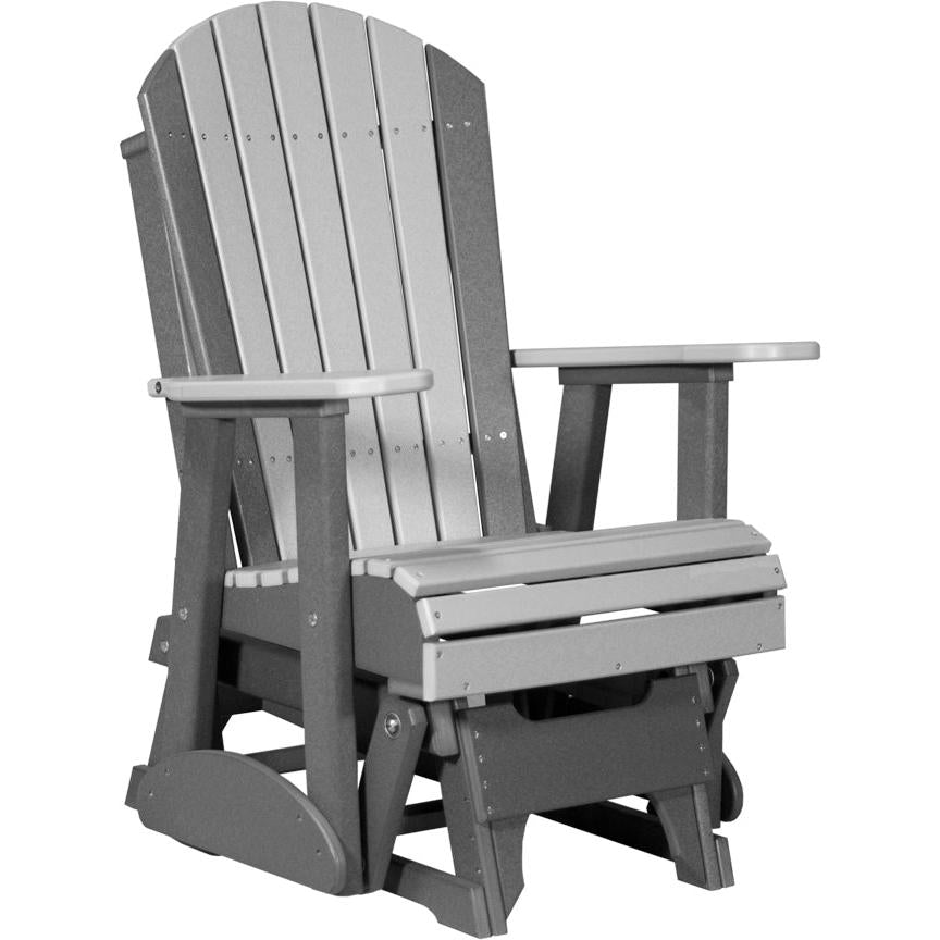 LuxCraft Deluxe 2' Poly Adirondack Glider Weather Resistant Outdoor