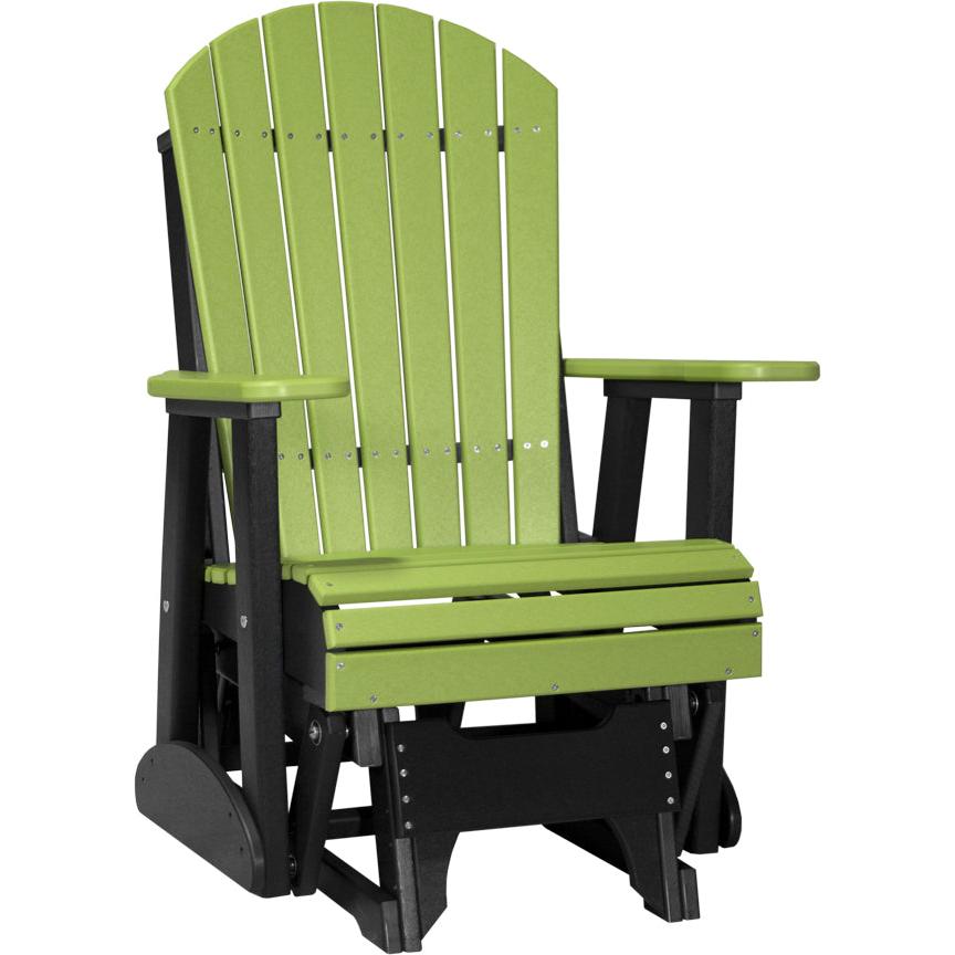 LuxCraft Deluxe 2' Poly Adirondack Glider Weather Resistant Outdoor