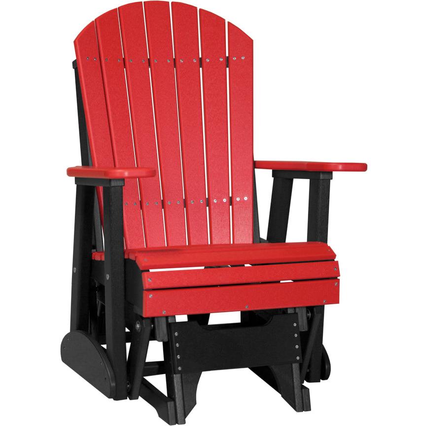 LuxCraft Deluxe 2' Poly Adirondack Glider Weather Resistant Outdoor
