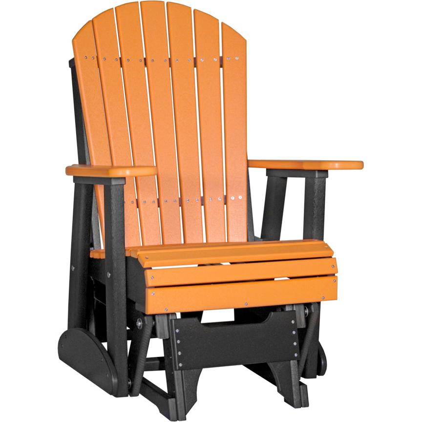 LuxCraft Deluxe 2' Poly Adirondack Glider Weather Resistant Outdoor
