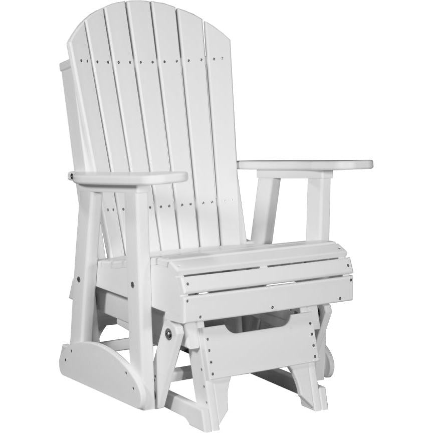 LuxCraft Deluxe 2' Poly Adirondack Glider Weather Resistant Outdoor
