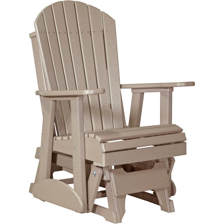 LuxCraft Deluxe 2' Poly Adirondack Glider Weather Resistant Outdoor