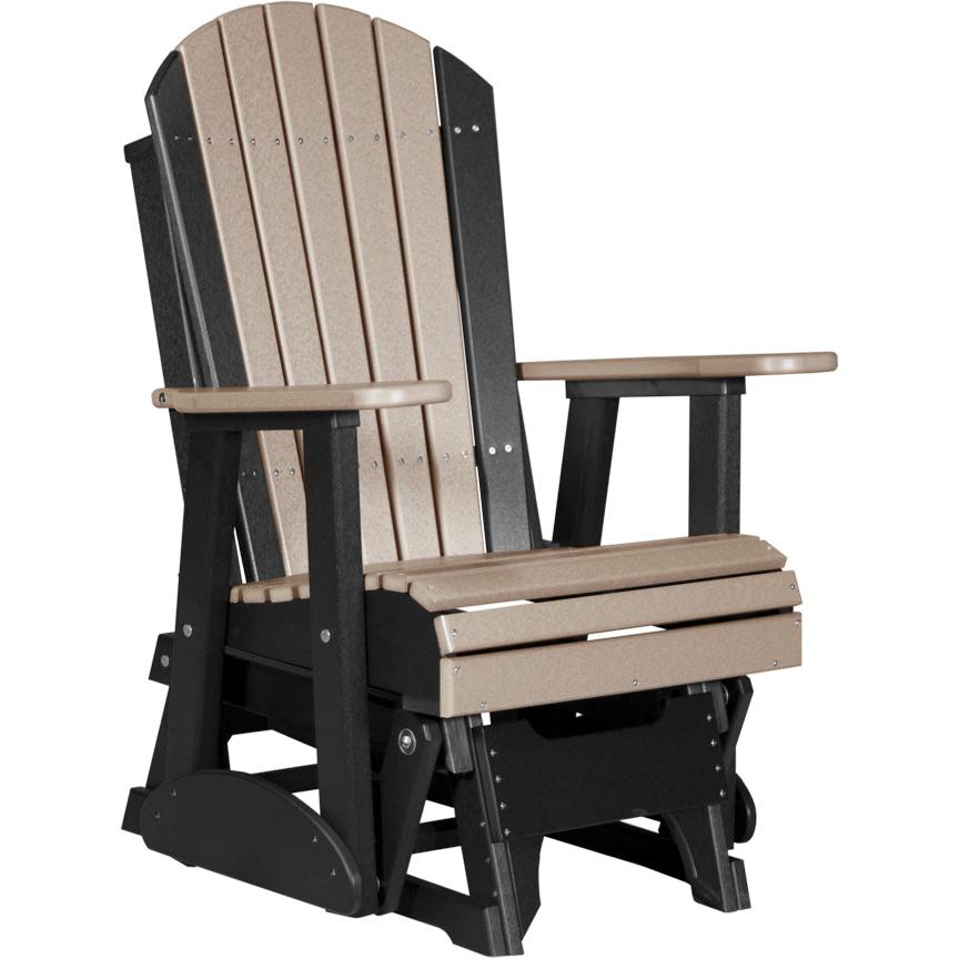 LuxCraft Deluxe 2' Poly Adirondack Glider Weather Resistant Outdoor