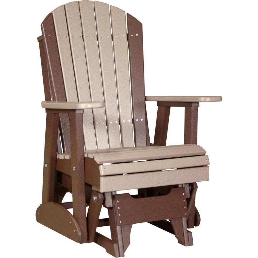 LuxCraft Deluxe 2' Poly Adirondack Glider Weather Resistant Outdoor