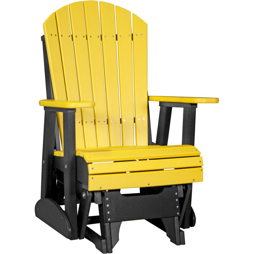 LuxCraft Deluxe 2' Poly Adirondack Glider Weather Resistant Outdoor