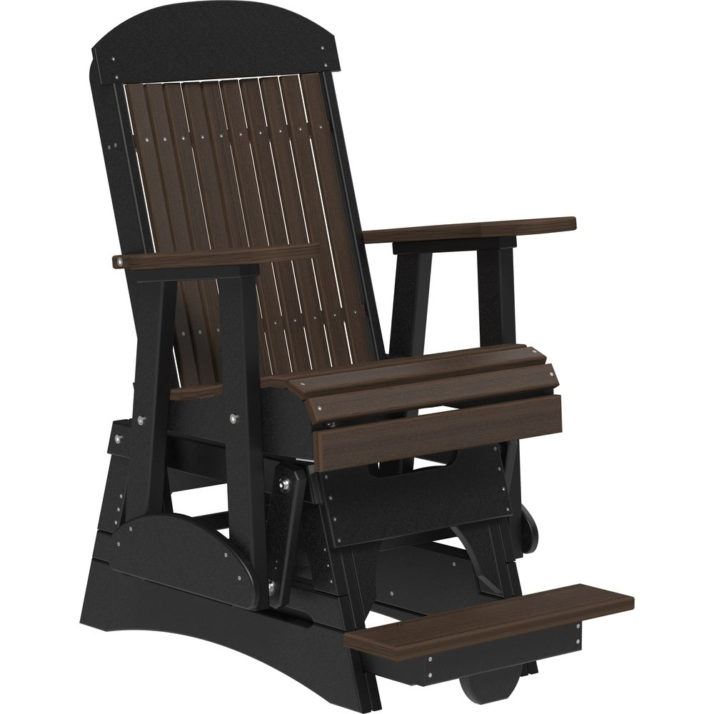 LuxCraft 2' Classic Balcony Glider (2CPBAG) - 2CPBAGBZWB 2' Classic Poly Balcony Glider (Brazilian Walnut & Black)