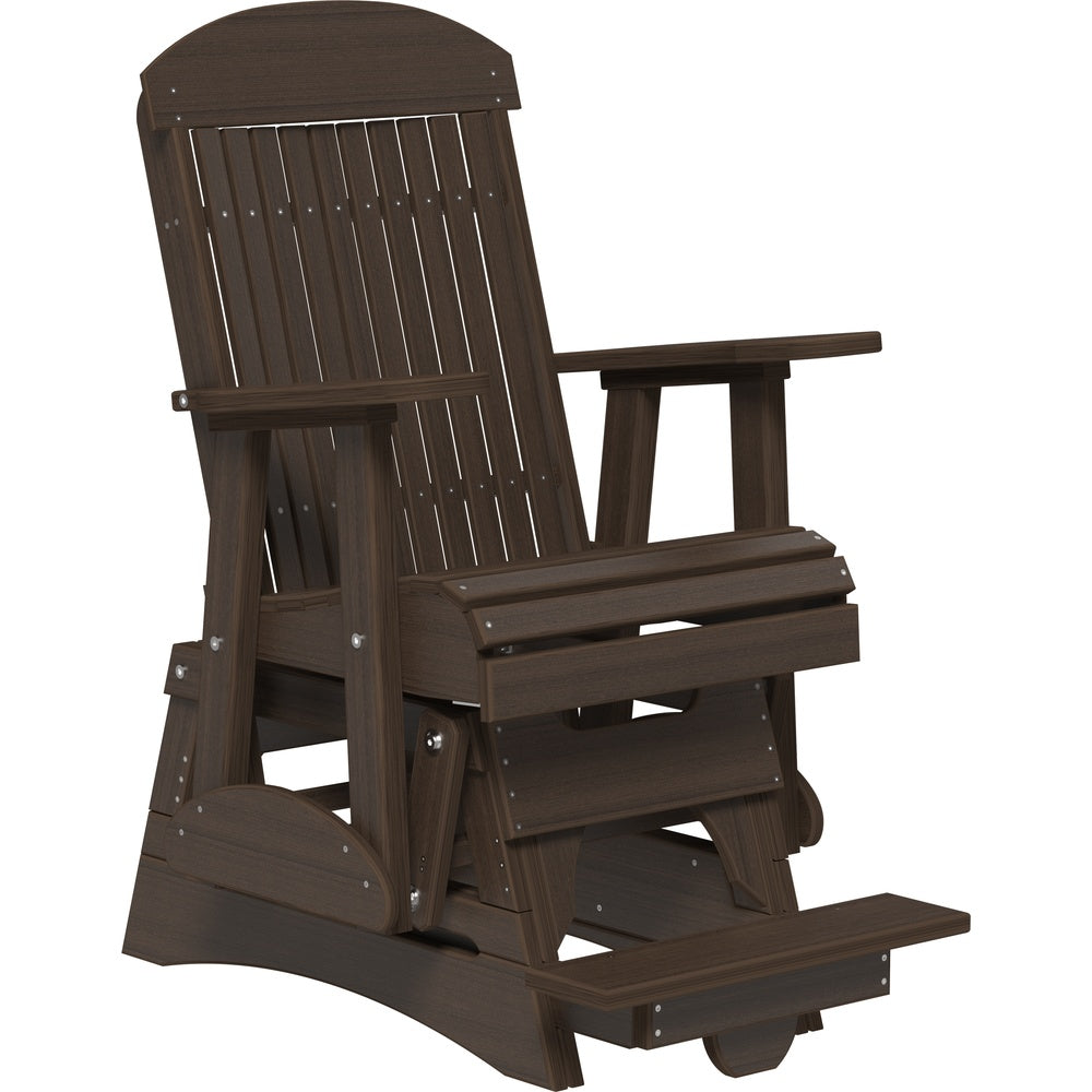 LuxCraft 2' Classic Balcony Glider (2CPBAG) - 2CPBAGBZW 2' Classic Poly Balcony Glider (Brazilian Walnut)