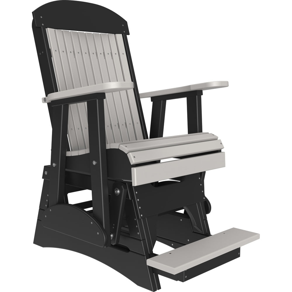 LuxCraft 2' Classic Balcony Glider (2CPBAG) - 2CPBAGDGB 2' Classic Balcony Glider (Dove Gray & Black)