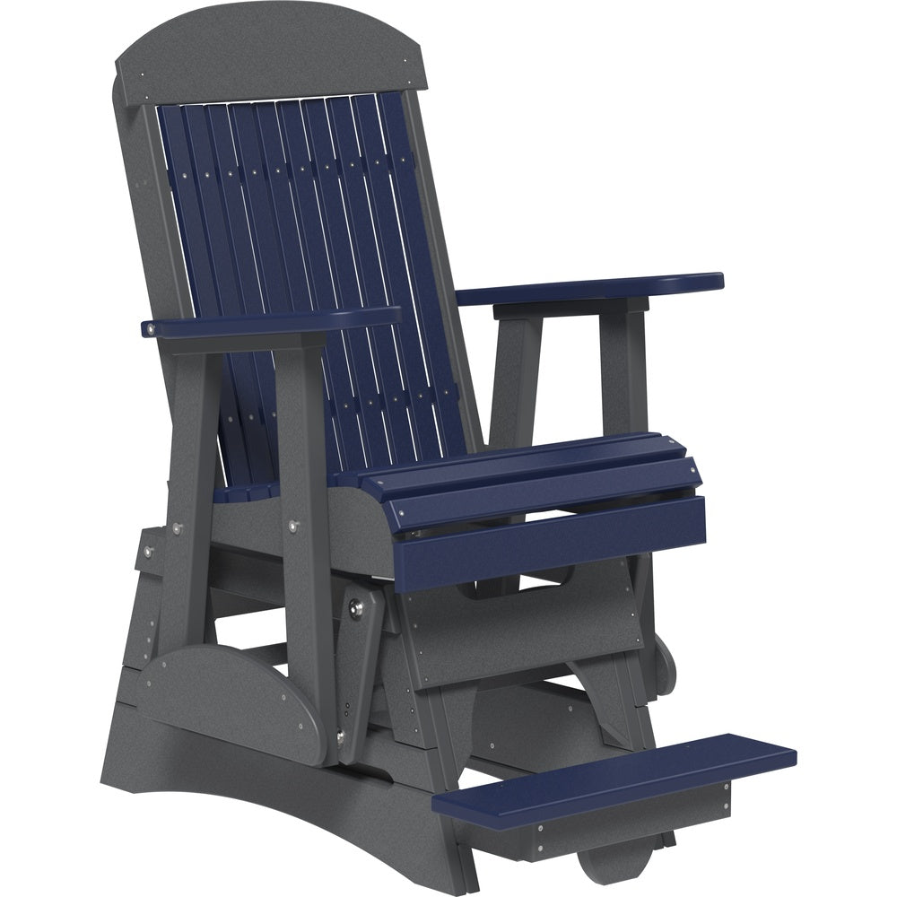 LuxCraft 2' Classic Balcony Glider (2CPBAG) - 2CPBAGPBS 2' Classic Poly Balcony Glider (Patriot Blue & Slate)