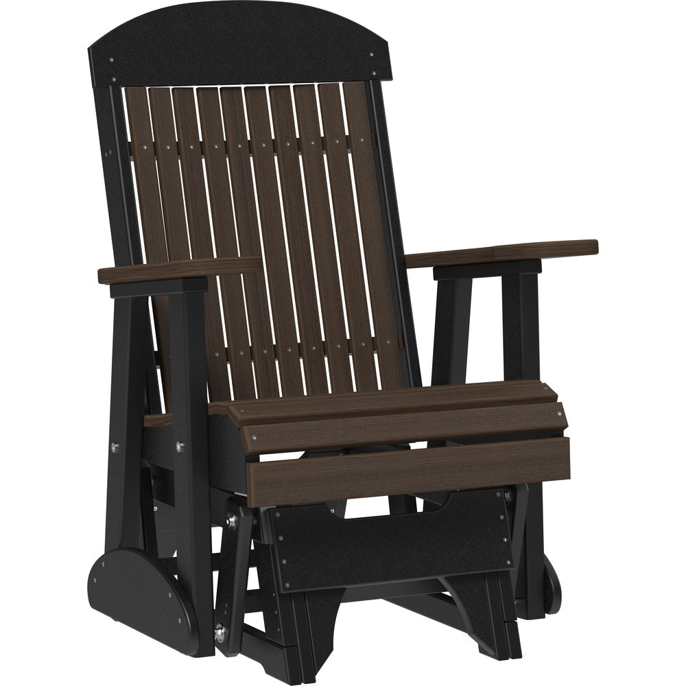 LuxCraft 2' Classic Glider Highback Chair - 2CPGBZWB 2' Classic Poly Glider (Brazilian Walnut & Black)