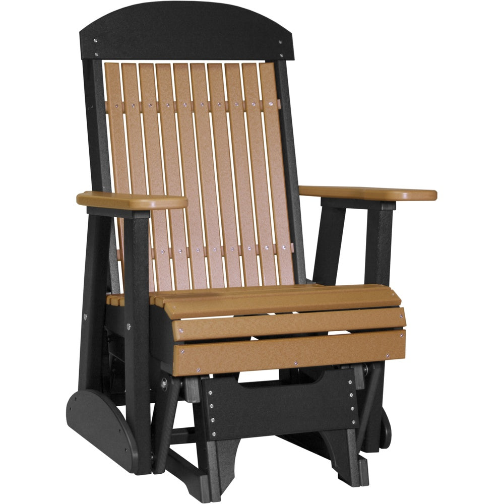 LuxCraft 2' Classic Glider Highback Chair - 2CPGCB 2' Classic Poly Glider (Cedar & Black)