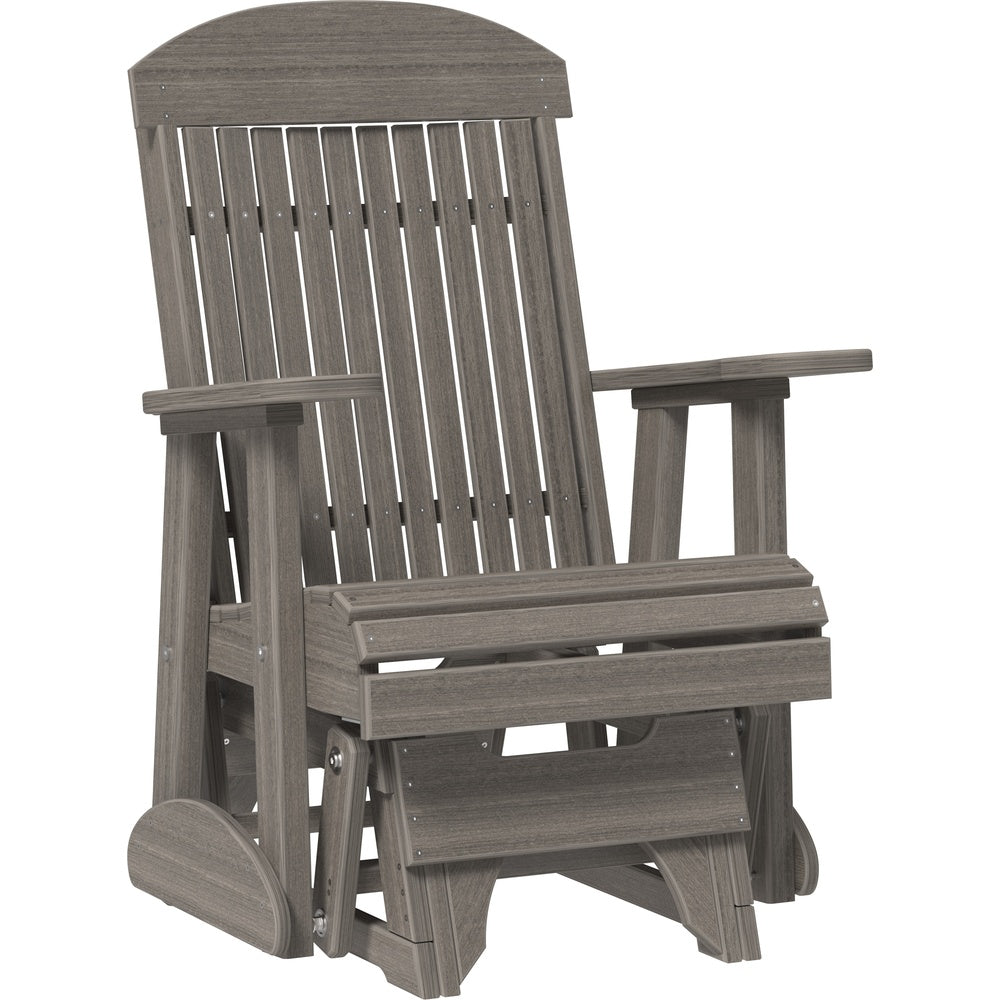 LuxCraft 2' Classic Glider Highback Chair - 2CPGCG 2' Classic Poly Glider (Coastal Gray)