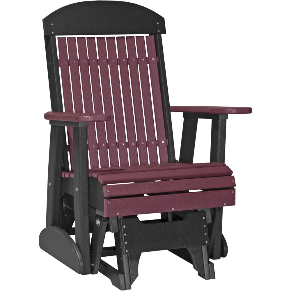 LuxCraft 2' Classic Glider Highback Chair - 2CPGCHB 2' Classic Poly Glider (Cherrywood & Black)