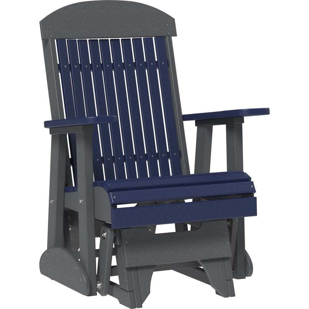 LuxCraft 2' Classic Glider (2CPG) - 2CPGPBS 2' Classic Poly Glider (Patriot Blue & Slate)
