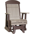 LuxCraft 2' Classic Glider Highback Chair - 2CPGWWCBR 2' Classic Poly Glider (Weatherwood & Chestnut Brown)