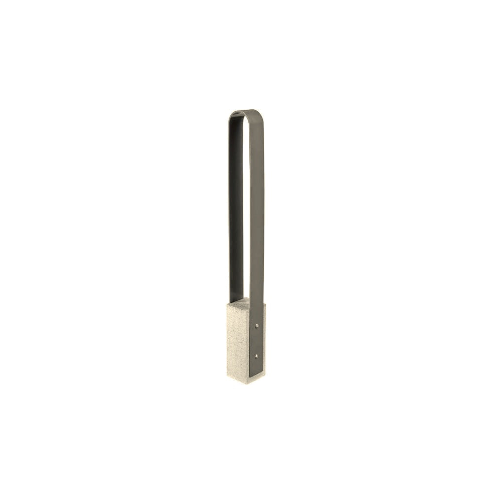 DF6510 Collaboration Vault Bike Bollard - Short/Rounded — Weatherstone — W20 White — digitally rendered color preview