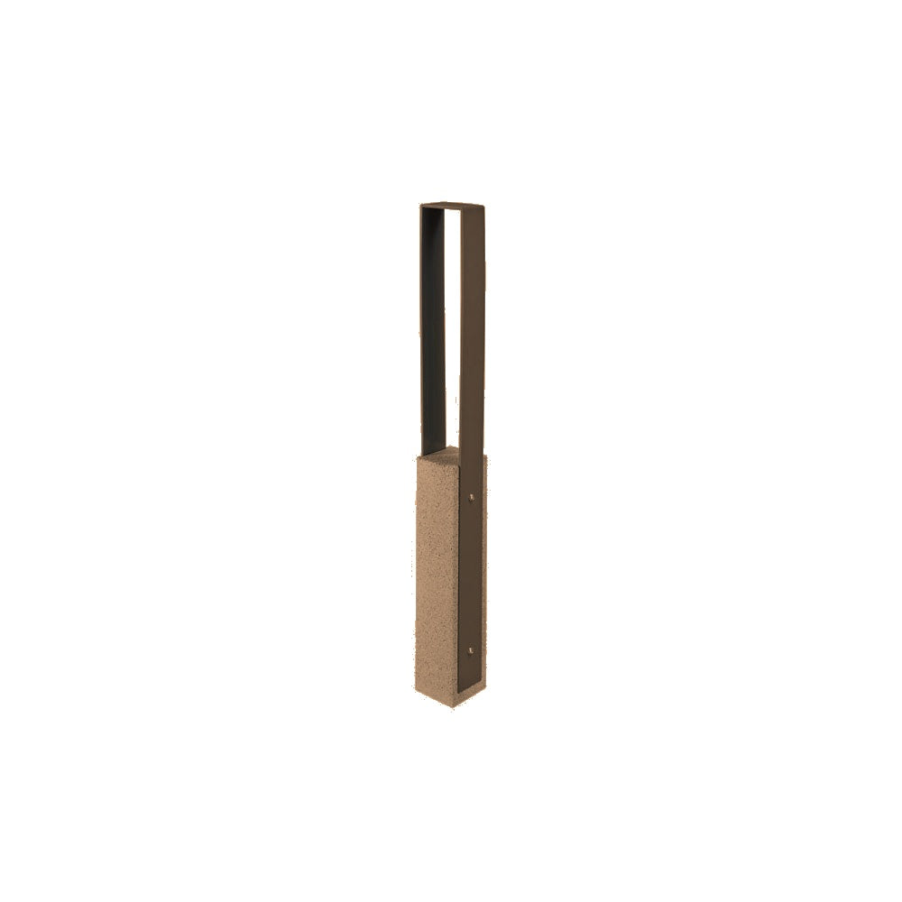 DF6530 Collaboration Vault Bike Bollard - Medium/Square — Weatherstone — W22 Sand — digitally rendered color preview