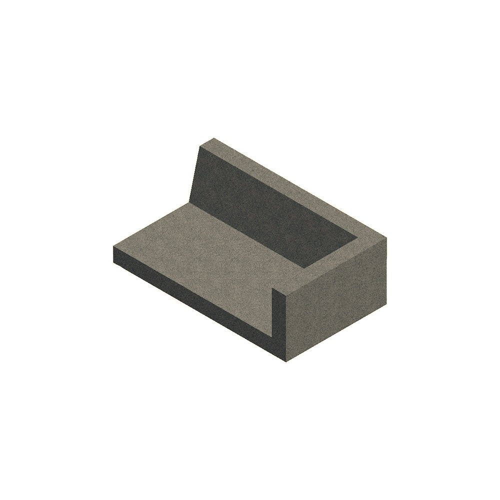 ZB.BB.07 Medium Seat with Backrest and Right Side — Acid Wash — A20 White — digitally rendered color preview