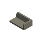 ZB.BB.07 Medium Seat with Backrest and Right Side — Acid Wash — A20 White — digitally rendered color preview