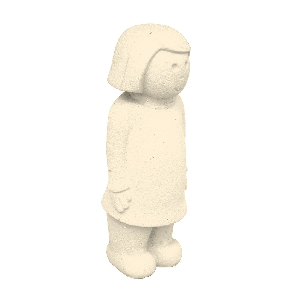 TF6316 Concrete Girl Bollard — Weatherstone — W20 White — digitally rendered color preview