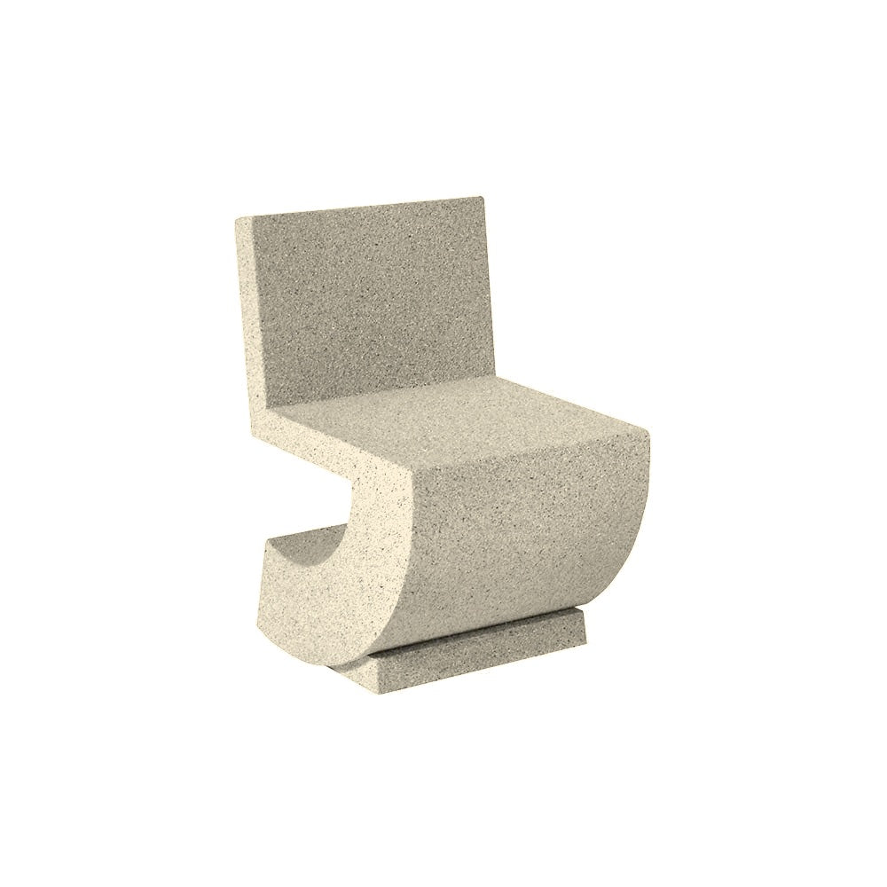 WS137 Concrete Cantilever Chair — Acid Wash — A20 White — digitally rendered color preview