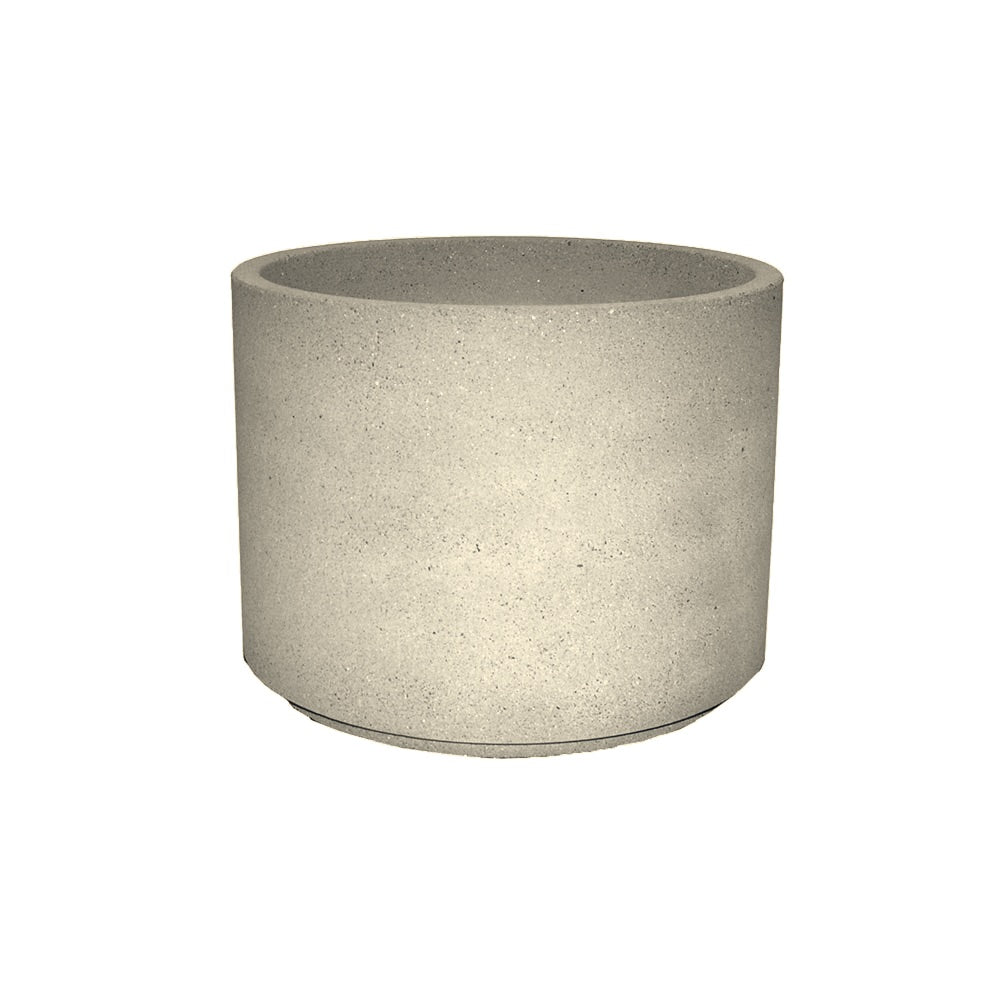 TF4142 Round Concrete Planter — Acid Wash — A20 White — digitally rendered color preview