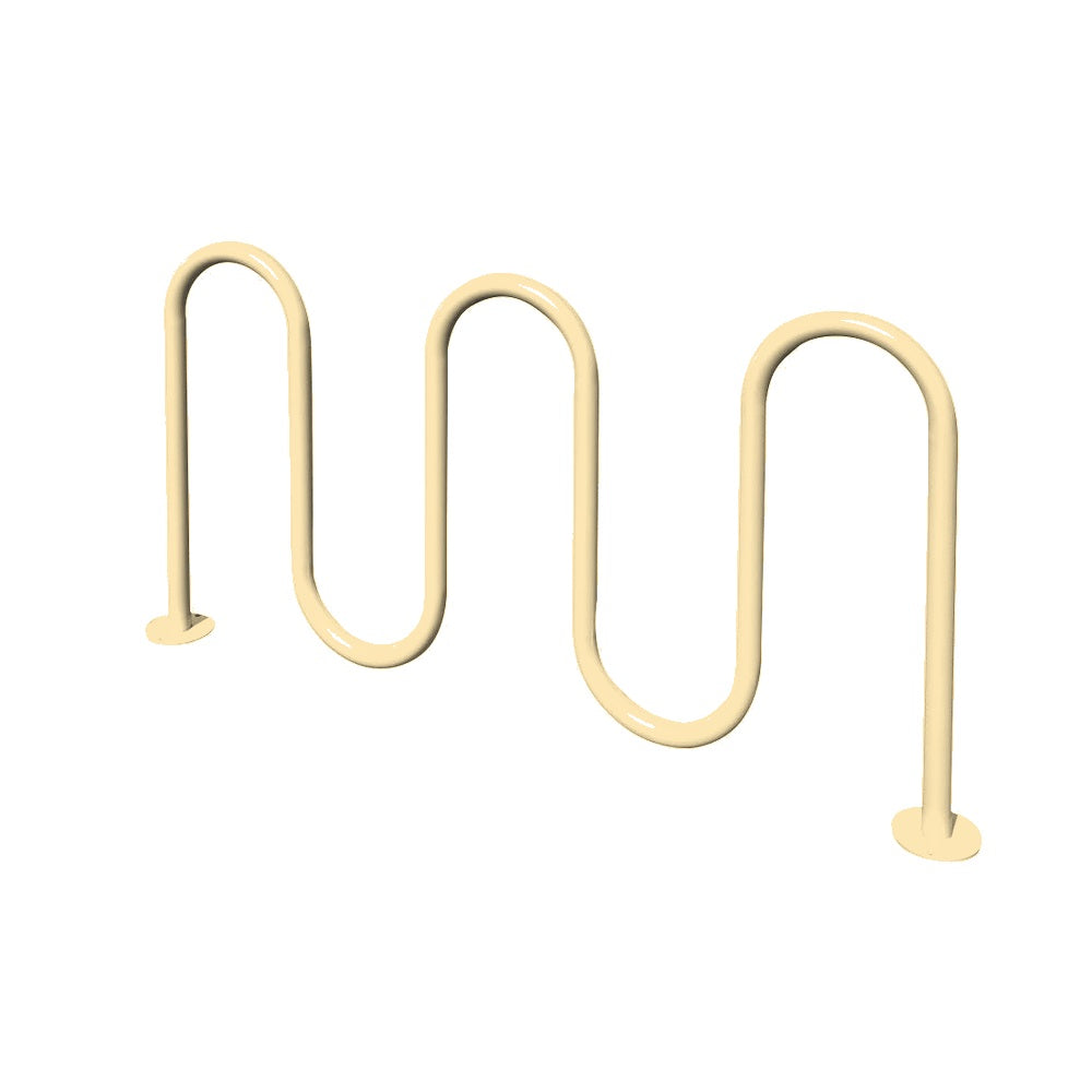MF9009 Surface Mount 5 Loop Bike Rack — Metal Powder Coat — 7 Sand — digitally rendered color preview