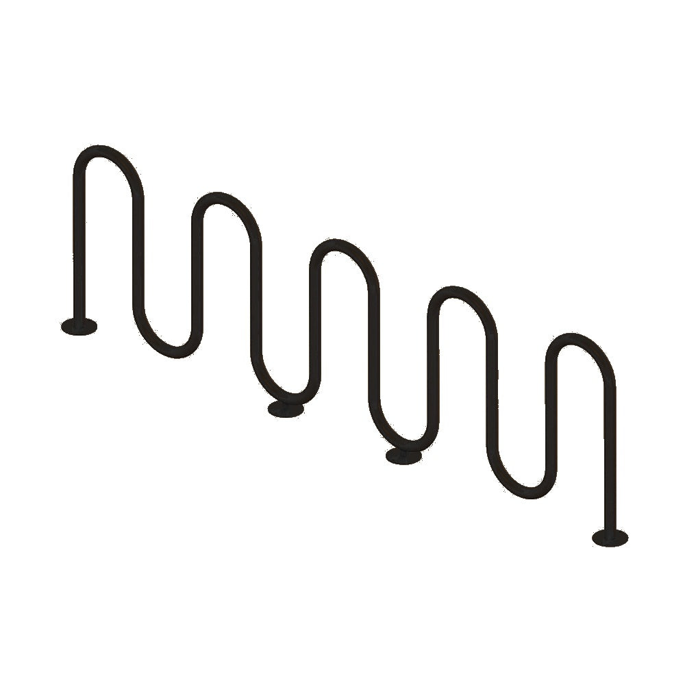 MF9010 Surface Mount 9 Loop Bike Rack — Metal Powder Coat — 10 Bronze — digitally rendered color preview