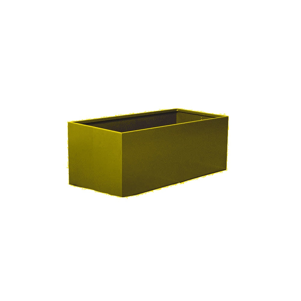 WS513 Aluminum Rectangular Planter — Metal Powder Coat — S1 Yellow — digitally rendered color preview