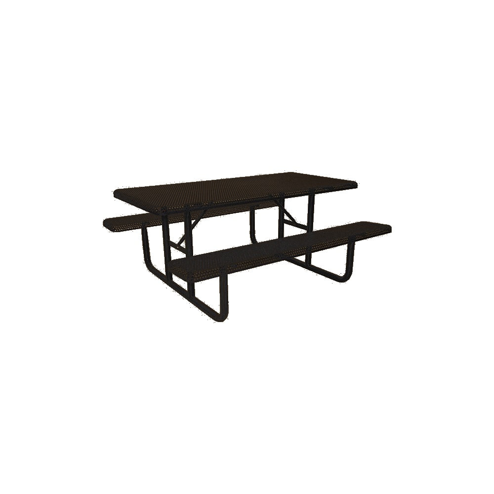 MF1055 6' Portable Park Picnic Table — Metal Powder Coat — 10 Bronze — digitally rendered color preview