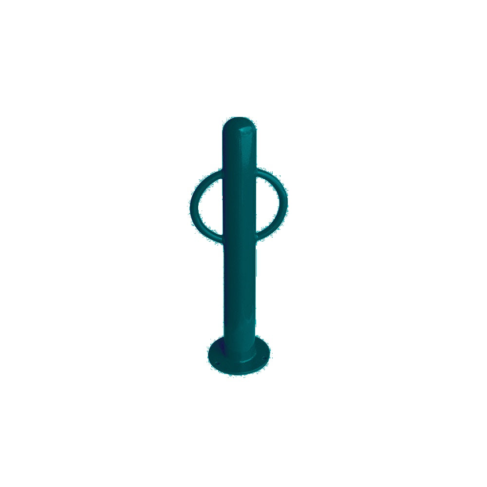 MF9005 Surface Mount Bike Post Bollard — Metal Powder Coat — S8 Teal — digitally rendered color preview