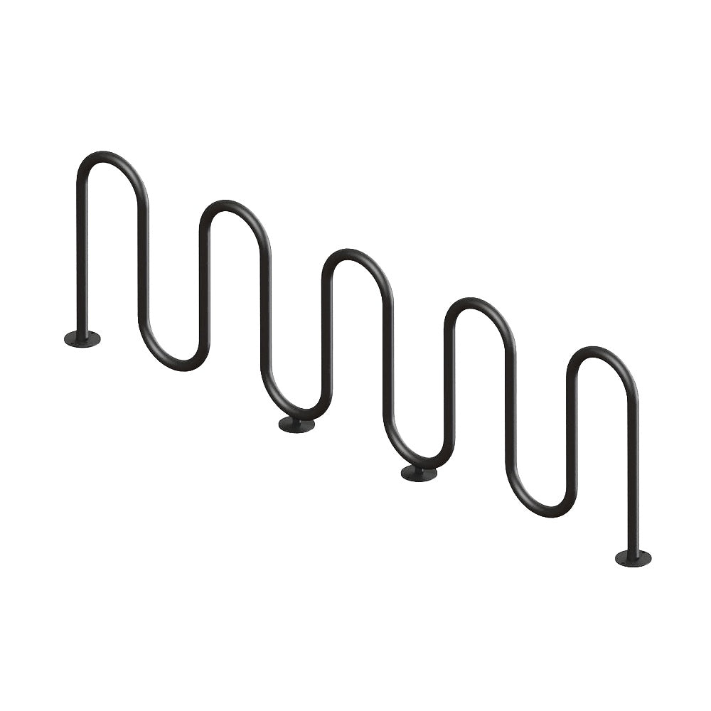 MF9010 Surface Mount 9 Loop Bike Rack — Metal Powder Coat — 9 White — digitally rendered color preview