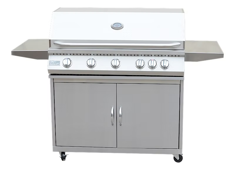 kokomo-5-burner-40-inch-cart-model-bbq-grill-with-locking-casters-304-stainless-steel