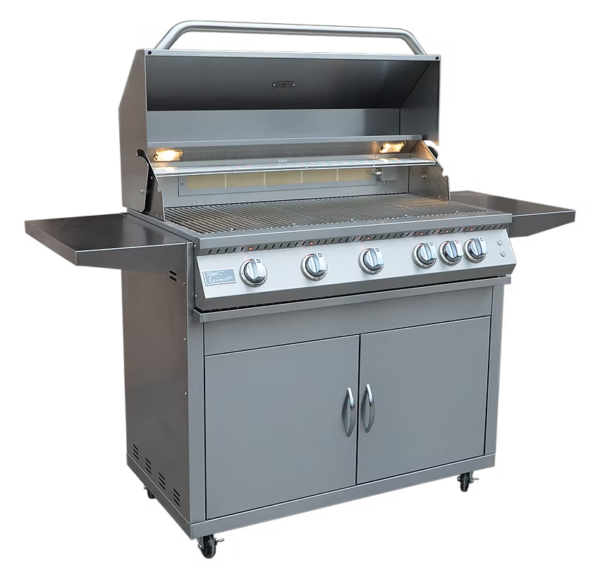 Kokomo 5 Burner 40 Inch Cart Model BBQ Grill With Lights & Locking Casters