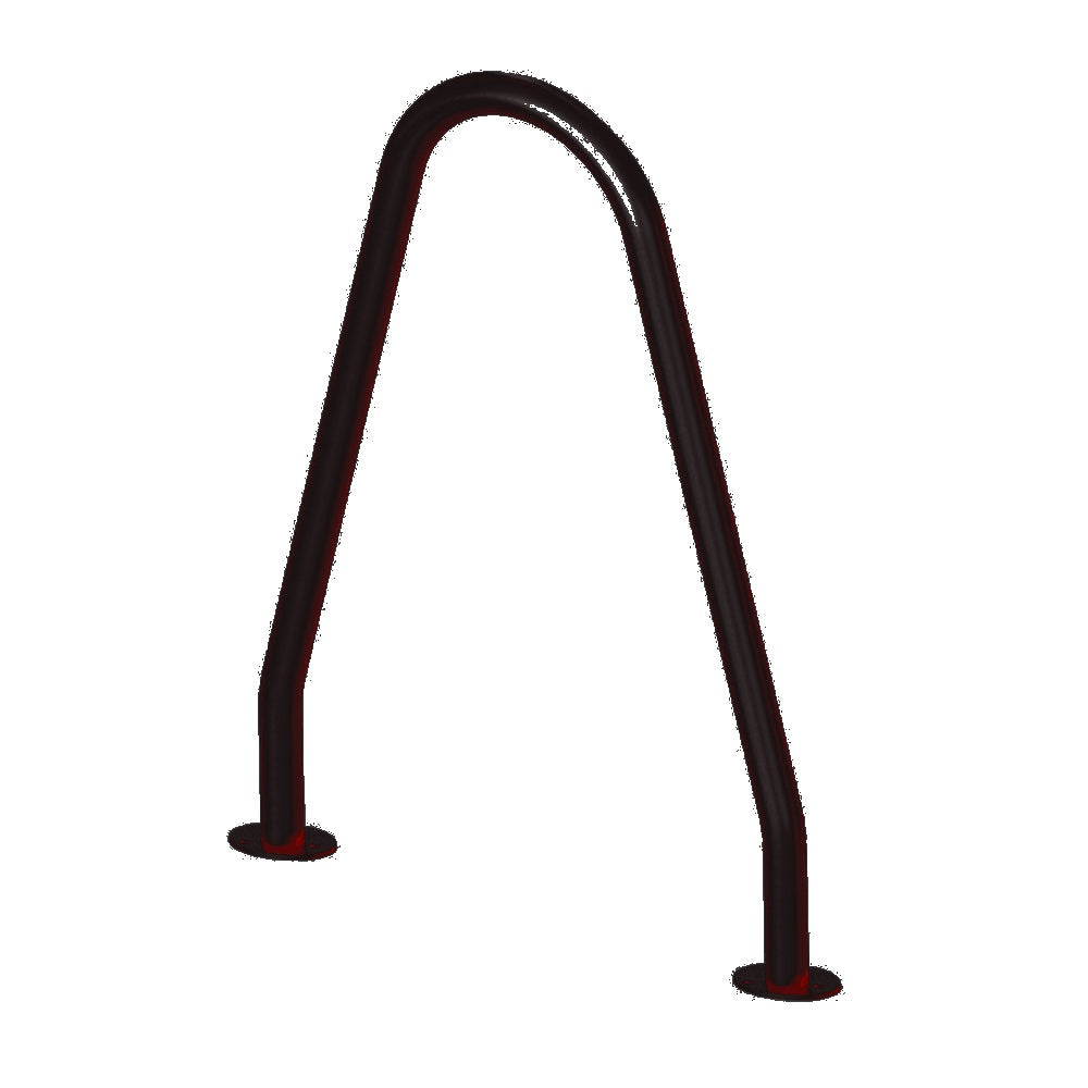 MF9026 Surface Mount Bola Bike Rack — Metal Powder Coat — 8 Black — digitally rendered color preview