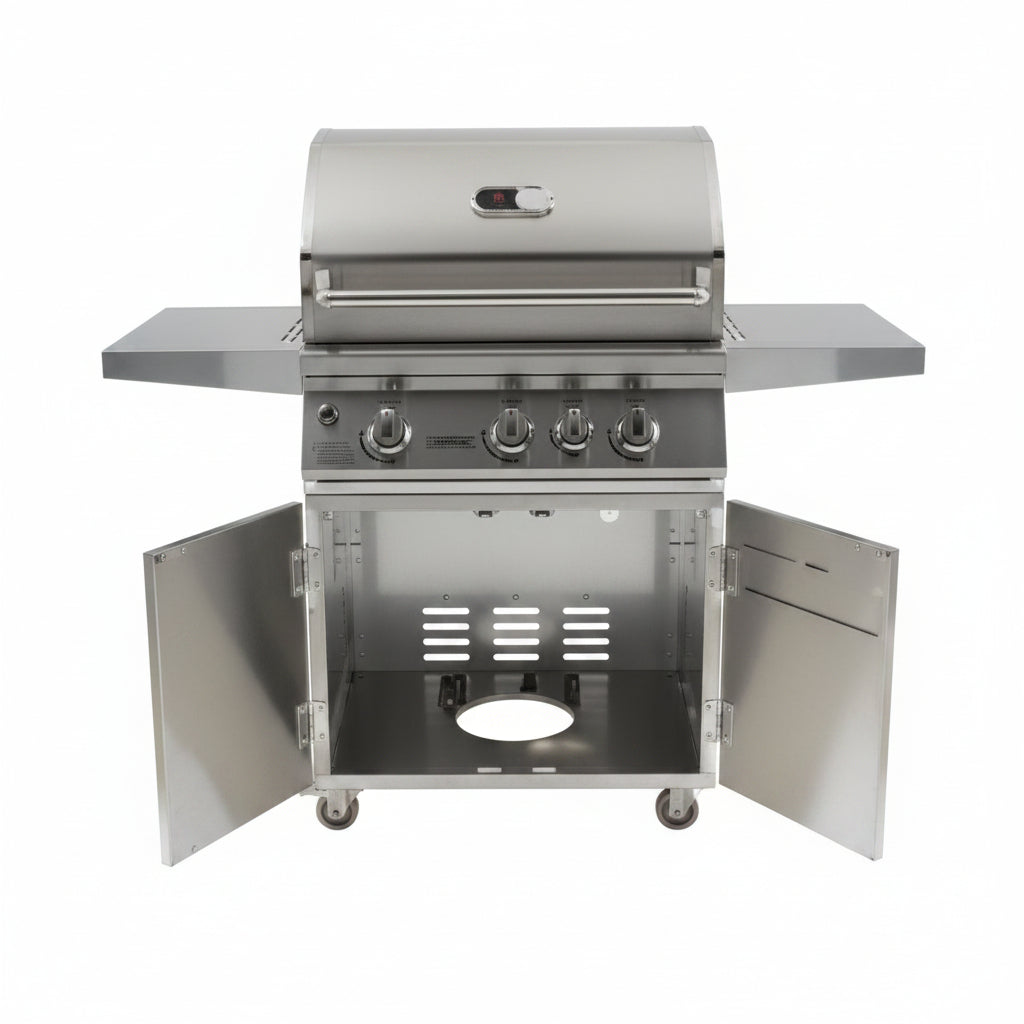 Whistler 28-Inch 3-Burner Gas Grill with Rear Infrared Burner, Grill Lights, Rotisserie Kit & Cover