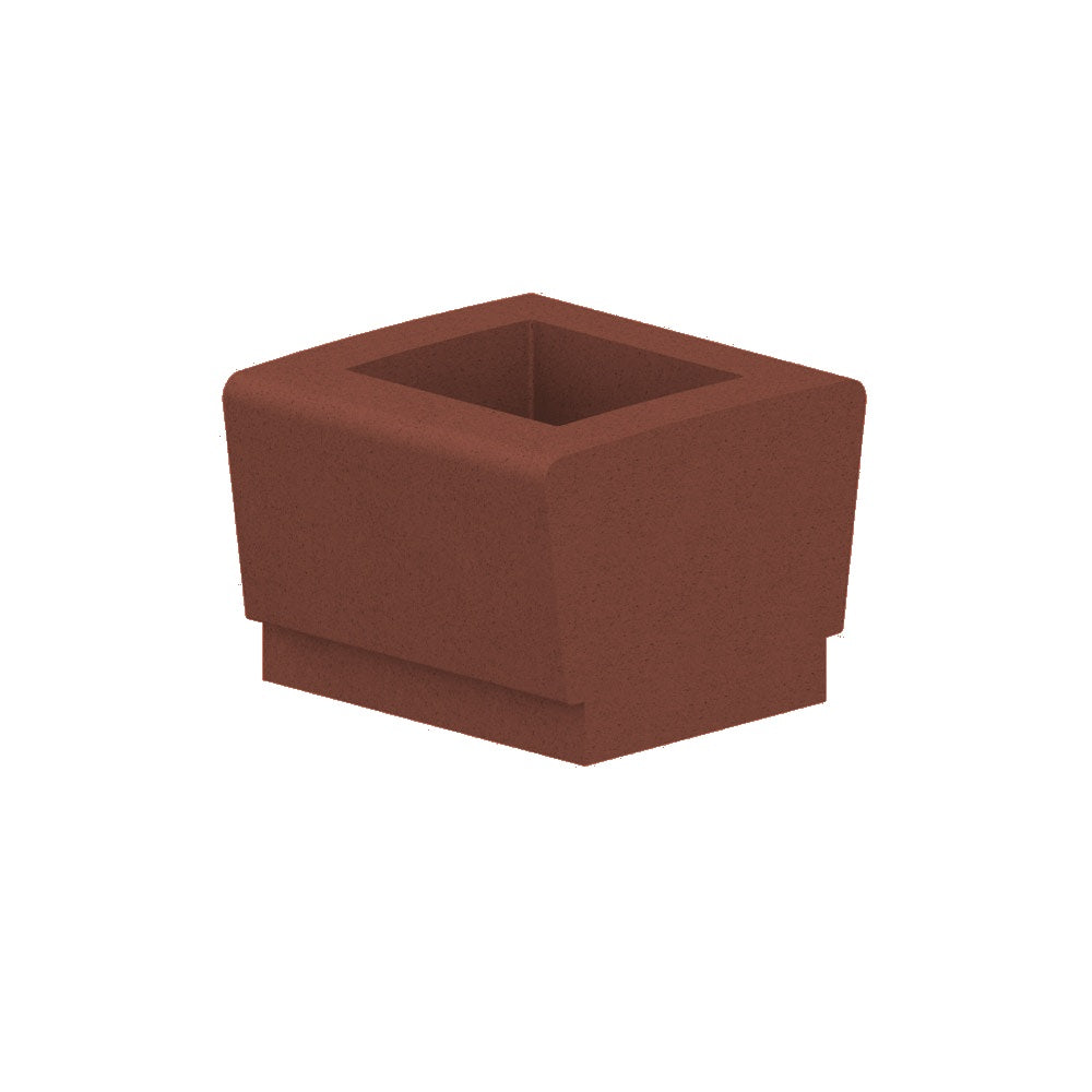WS9033 Our Town Square Planter — Weatherstone — W24 Brick Red — digitally rendered color preview