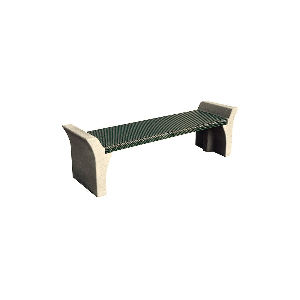 TF5023 Concrete & Metal Park Bench — Weatherstone — W20 White — digitally rendered color preview