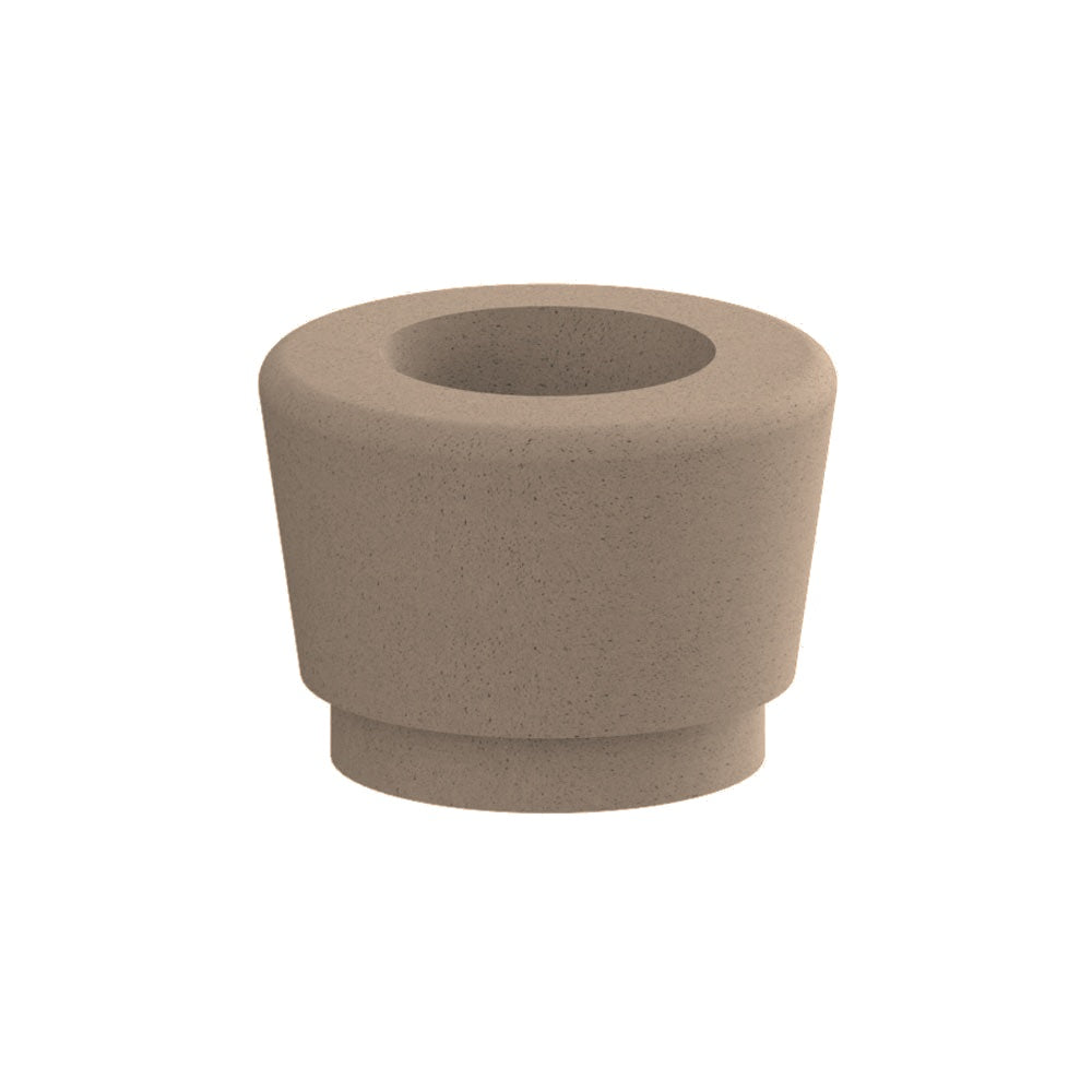 WS9086 Our Town Single Round Planter — Weatherstone — W21 Buff — digitally rendered color preview