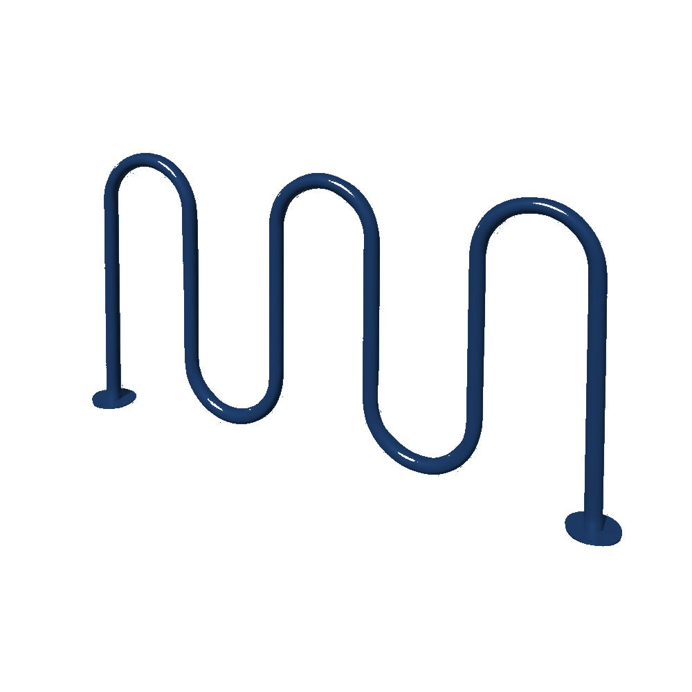 MF9009 Surface Mount 5 Loop Bike Rack — Metal Powder Coat — S48 Cobalt Blue — digitally rendered color preview