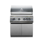 Whistler 32-Inch 4-Burner Built-In Gas Grill on Stainless Steel Cabinet with Rear Infrared Burner, Grill Lights, Rotisserie Kit, and Cover