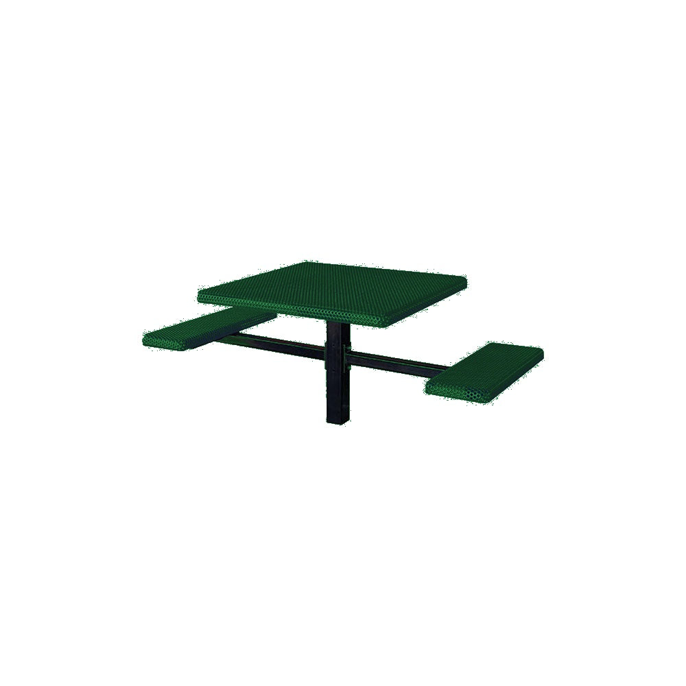 MF1062 Square 2-Bench Inground Mount ADA Compliant Table — Metal Powder Coat — 69 Emerald — digitally rendered color preview