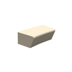 ZB.CE.04 Curved Rectangle Concrete Bench — Weatherstone — W20 White — digitally rendered color preview