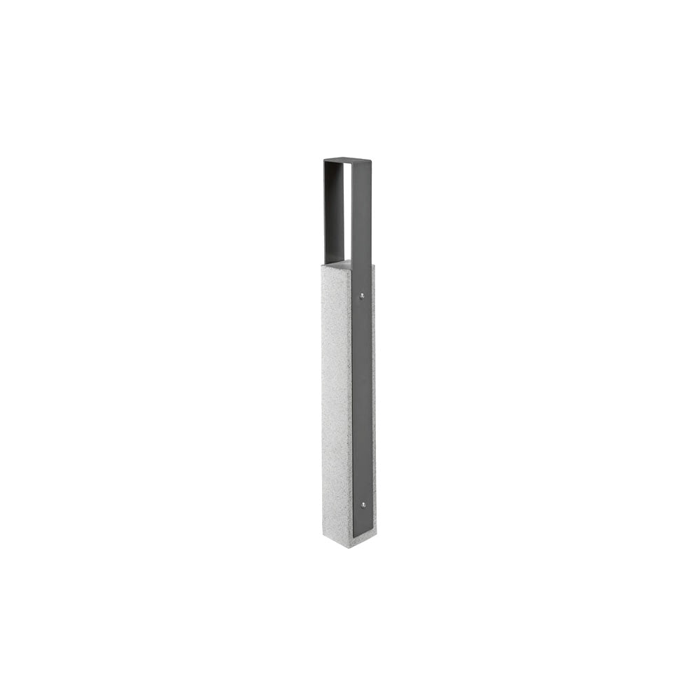 DF6535 Collaboration Vault Bike Bollard - Tall/Square — Weatherstone — W33 Misty Gray — digitally rendered color preview