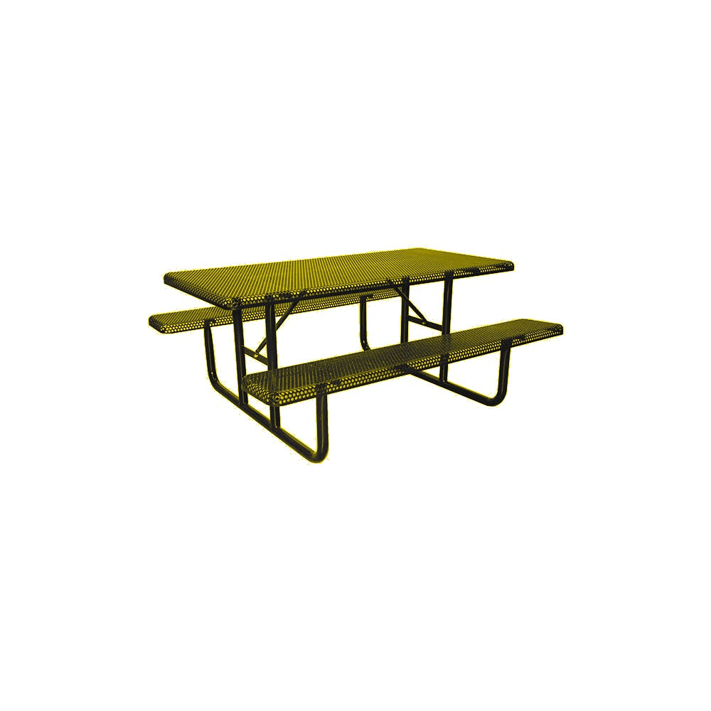 MF1057 8' Portable Park Picnic Table — Metal Powder Coat — S1 Yellow — digitally rendered color preview